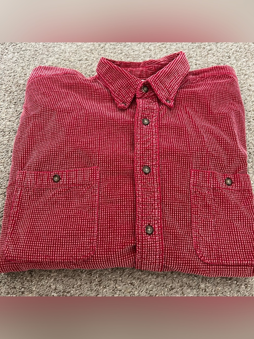 Cabela's Red Textured Button-Down Shacket Size XL 100% Cotton